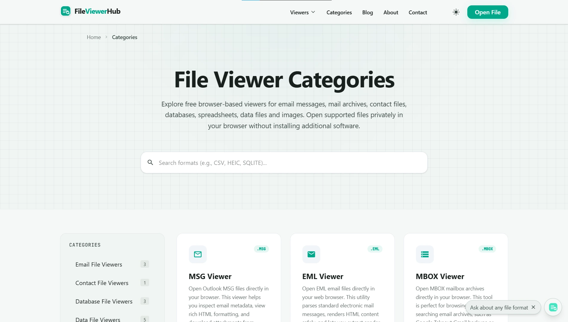 Technical file viewer hub for inspecting maps, GPS tracks, and diagnostic files